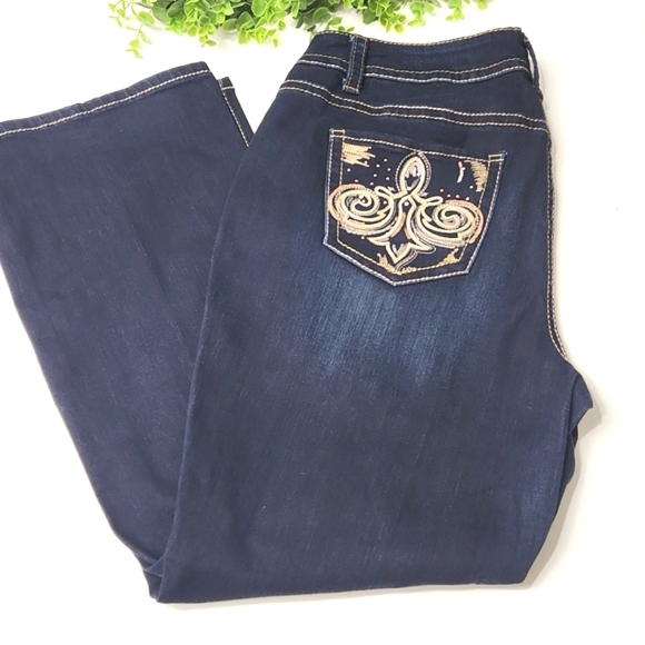 Lane Bryant Dark Wash Blue Jeans Straight Leg - Picture 4 of 11